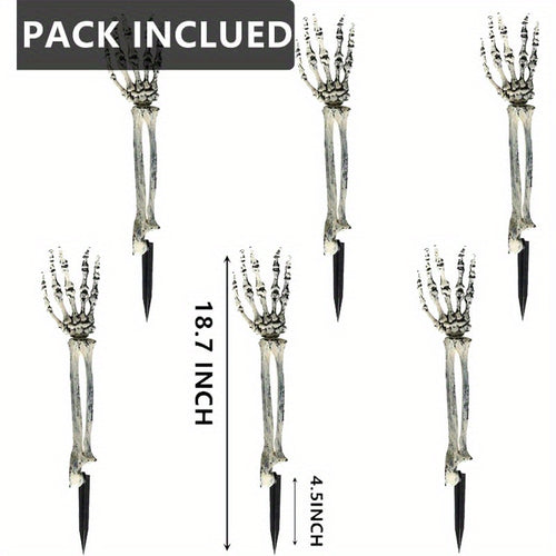 6-Piece Halloween Skeleton Arm Garden Stakes – Realistic Lawn & Outdoor Decorations