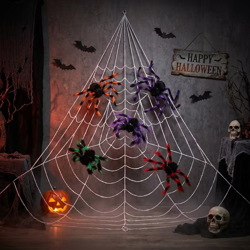 5pcs Halloween Red Eyes Giant Spider, Halloween Statue Decorations, for Yard Party Lawn Garden Decorations Indoor Decor and Haunted Houses Prop.